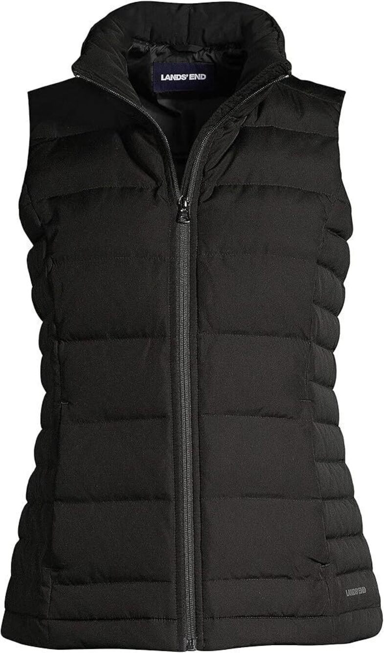 Lands' End NWT Women's Down Puffer Vest in Black - Picture 4 of 6
